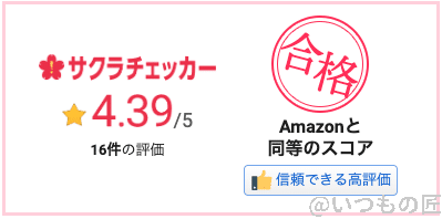Xperia Ace Ⅲの耐衝撃型ケース（ELECOM/背面クリア）のサクラチェッカーの結果：4.39