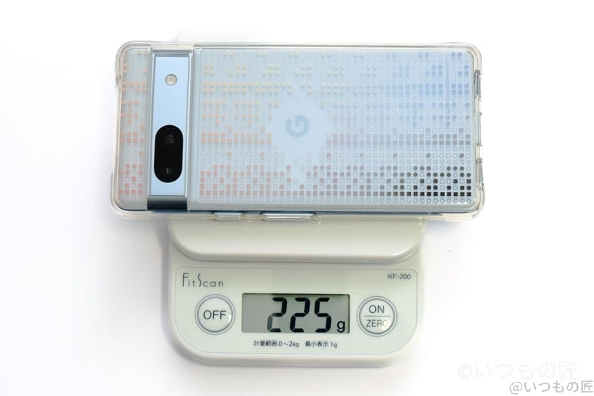 Google Pixel 7a 重さ（ケースあり）
